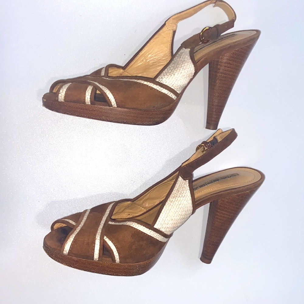 Via Spiga Papa Suede Raffia Heels 8